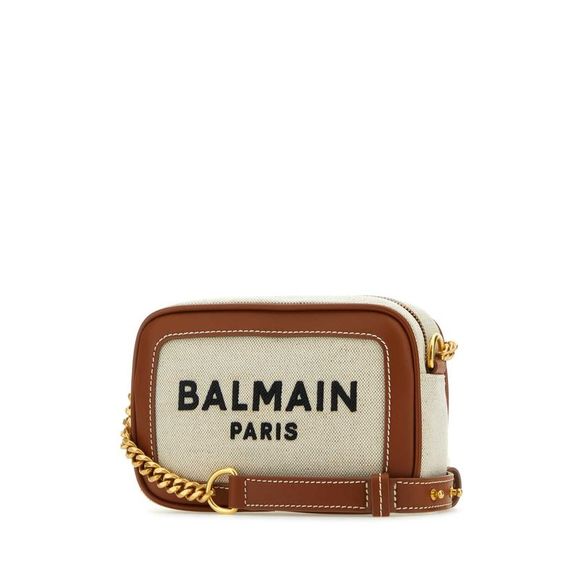 BALMAIN Sand Canvas And Leather B-Army Crossbody Bag - Picture 2 of 2